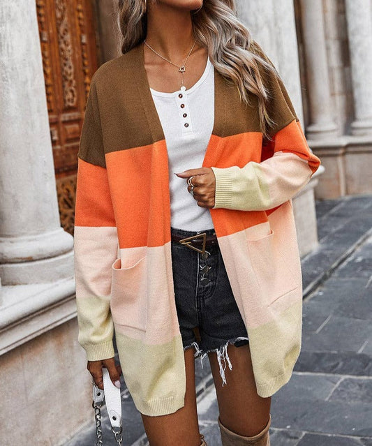 Color Block Open Front Cardigan | Cardigan - Women's | 2024, cardigan, Clearance | Elings