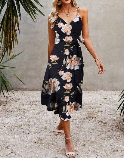 Floral Dream V Neck Midi Dress | Dress - Women's | 2024, Dress, LK, midi dress | Elings