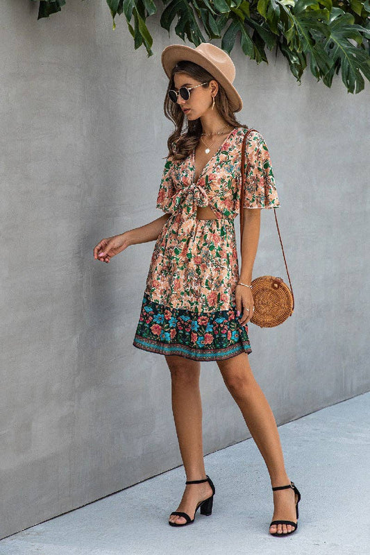 Floral Knot Midi Dress | Dress - Women's | above the knee, Dress, LK | Elings