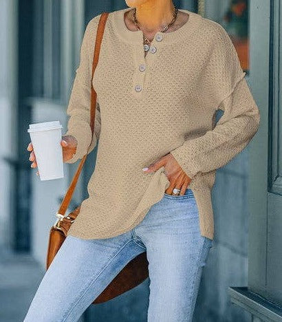 Cozy Chic Button-Up Knit Top | Knit Top - Women's | 2024, long sleeve top, Top, tops | Elings