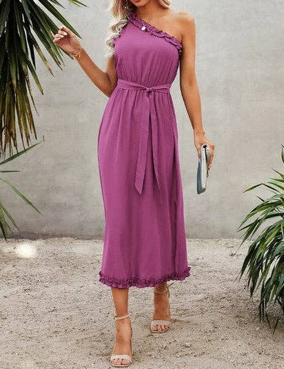 Elegant Ruffled Maxi Dress | Dress - Women's | 2024, Dress, LK, maxi dress | Elings