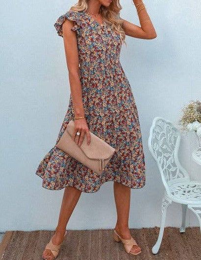 Floral Elegance Sleeveless Midi Dress | Dress - Women's | 2023, Dress, LK, midi dress, New Arrivals | Elings