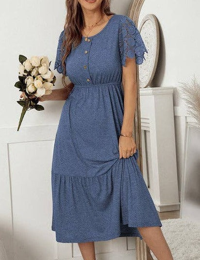 Elegant Lace Sleeves Dress | Dress - Women's | Dress, midi dress | Elings