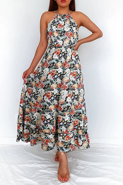 Floral Elegance Halter Maxi Dress | Dress - Women's | Dress, LK, maxi dress | Elings