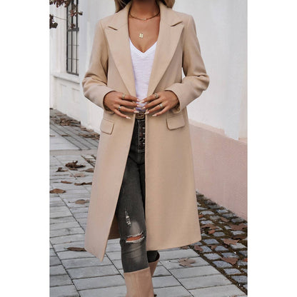 Double Breasted Pocket Lapel Neck Long Jacket Coat | Coat - Women's | Coat, F, new arrival, shoppe247 | Elings