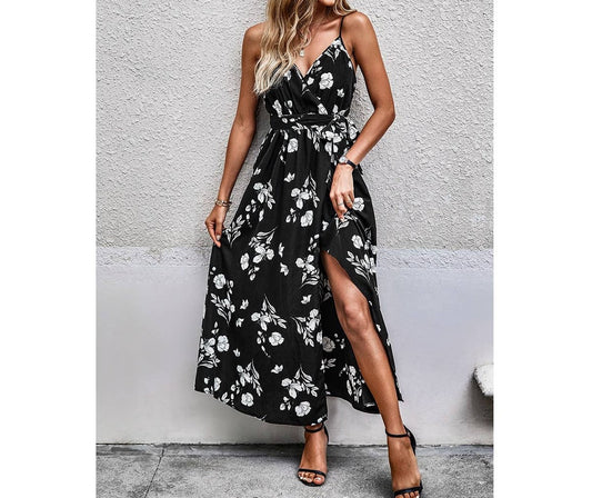 Floral Cami Maxi Wrap Dress | Dress - Women's | 011624, Dress, LK, maxi dress, new arrival, New Arrivals | Elings