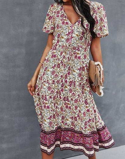 Feminine Floral Ruffle Dress | Dress - Women's | final sale, Sale | Elings