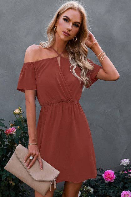 Elegant Off-Shoulder Dress | Dress - Women's | above the knee, Dress, LK | Elings