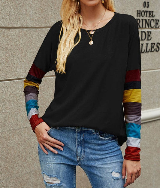 Color Block Crew Neck Top | Knit Top - Women's | Top | Elings