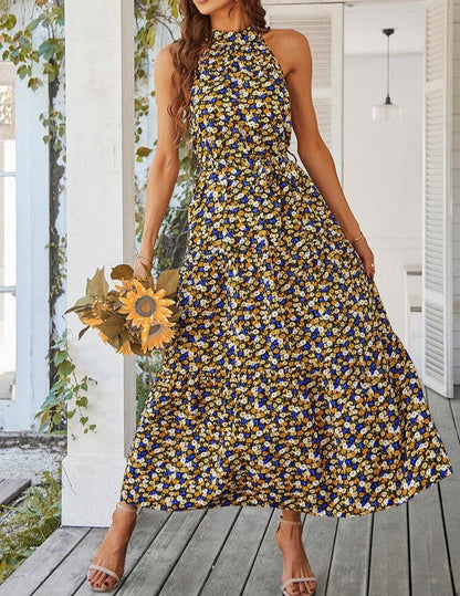 Floral Dream Halter Dress | Dress - Women's | 2023, Dress, Just arrived, LK, maxi dress | Elings