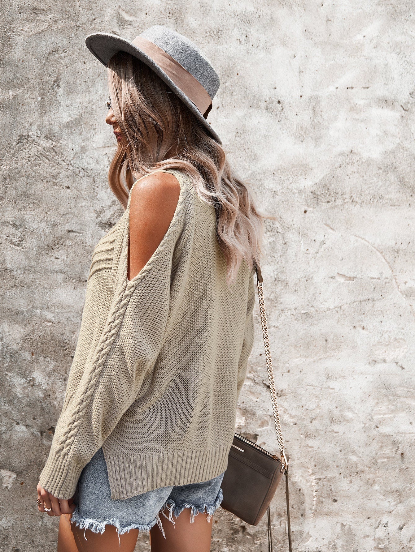 Chic Shoulder Cutout Sweater