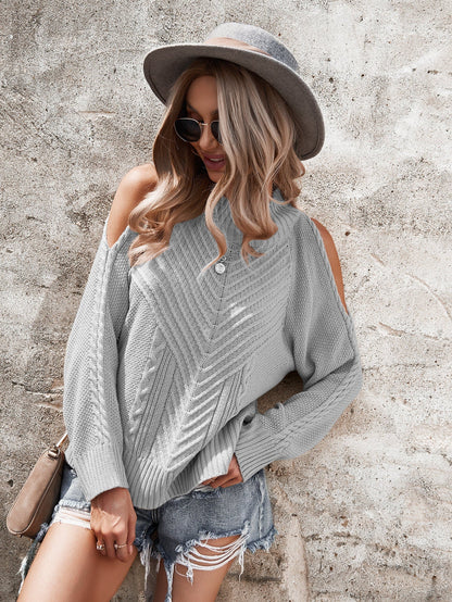 Chic Shoulder Cutout Sweater