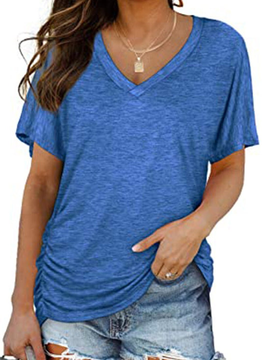 Soft Cotton V-Neck T-Shirt | 2024, Clearance, short sleeve top, tops | Elings