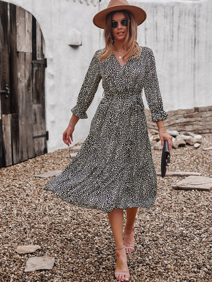 Boho Chic Polka Dot Wrap Dress