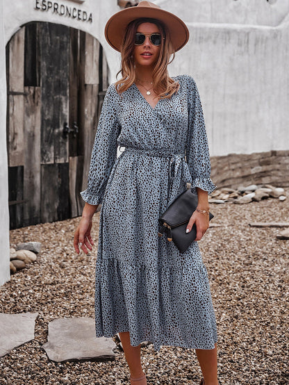 Boho Chic Polka Dot Wrap Dress