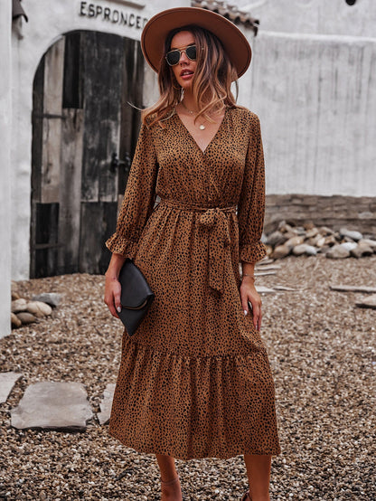 Boho Chic Polka Dot Wrap Dress