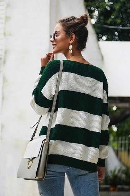 Color Striped Causal Sweaters