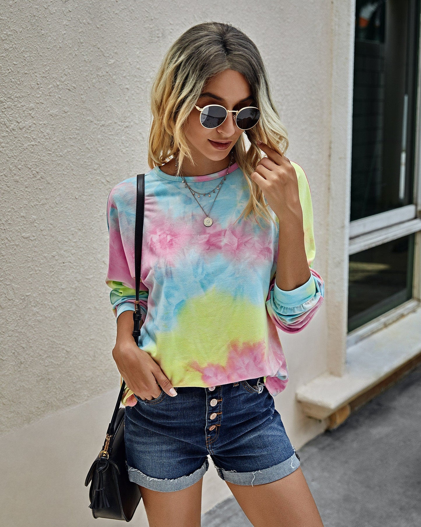 Cozy Chic Tie Dye Backless Sweatshirt