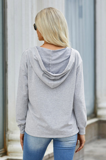 Delicate Lace V-Neck Hoodie