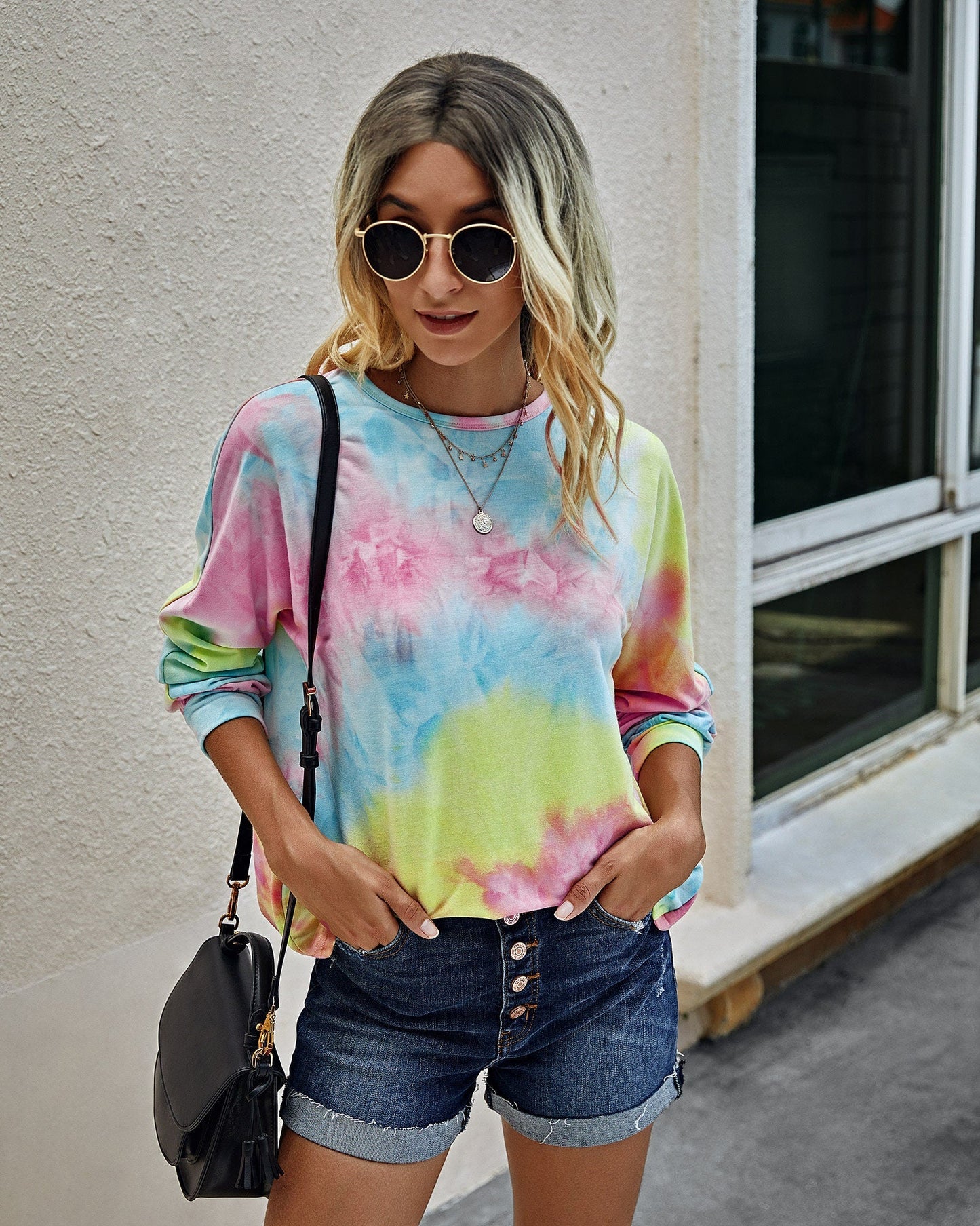 Cozy Chic Tie Dye Backless Sweatshirt