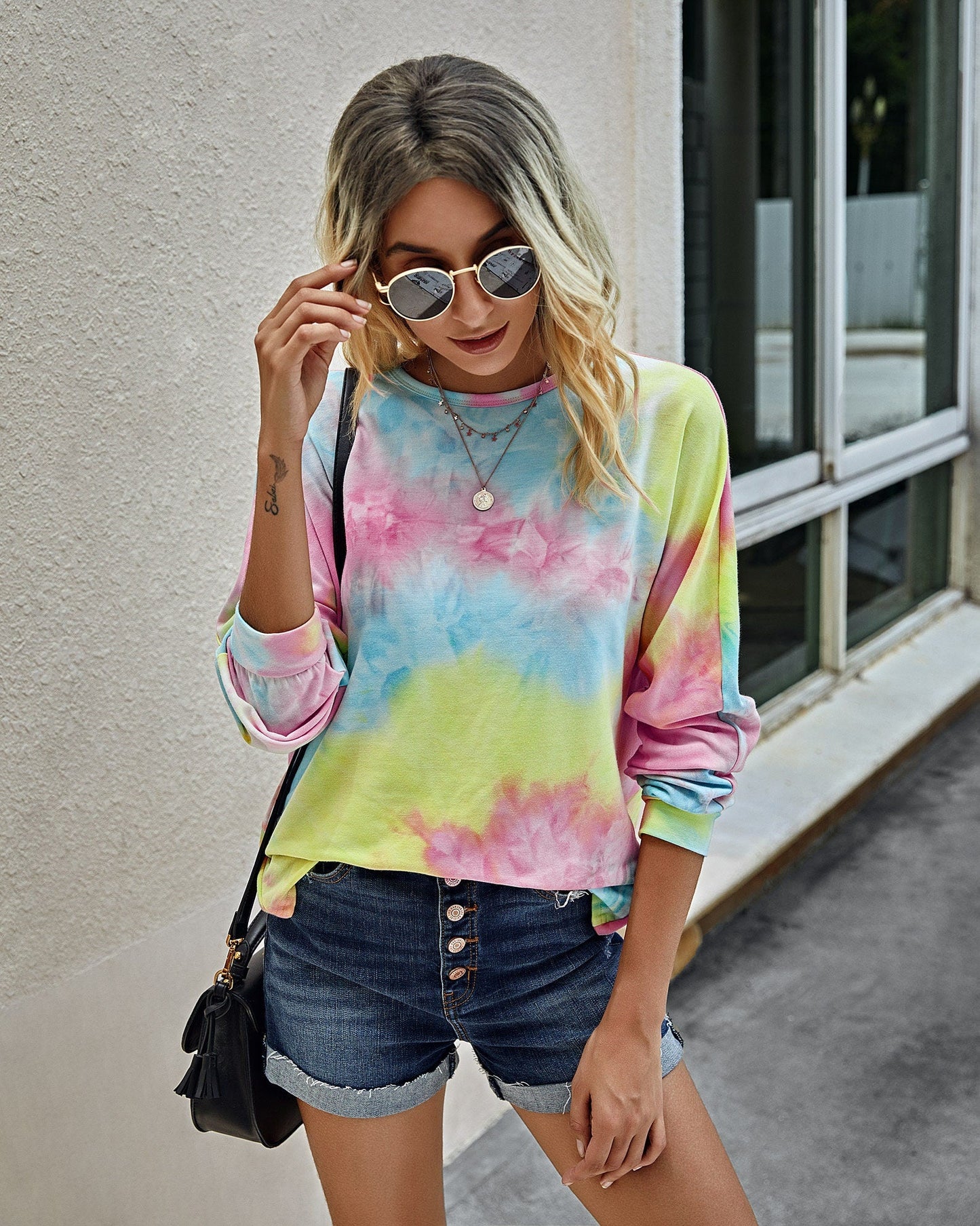 Cozy Chic Tie Dye Backless Sweatshirt