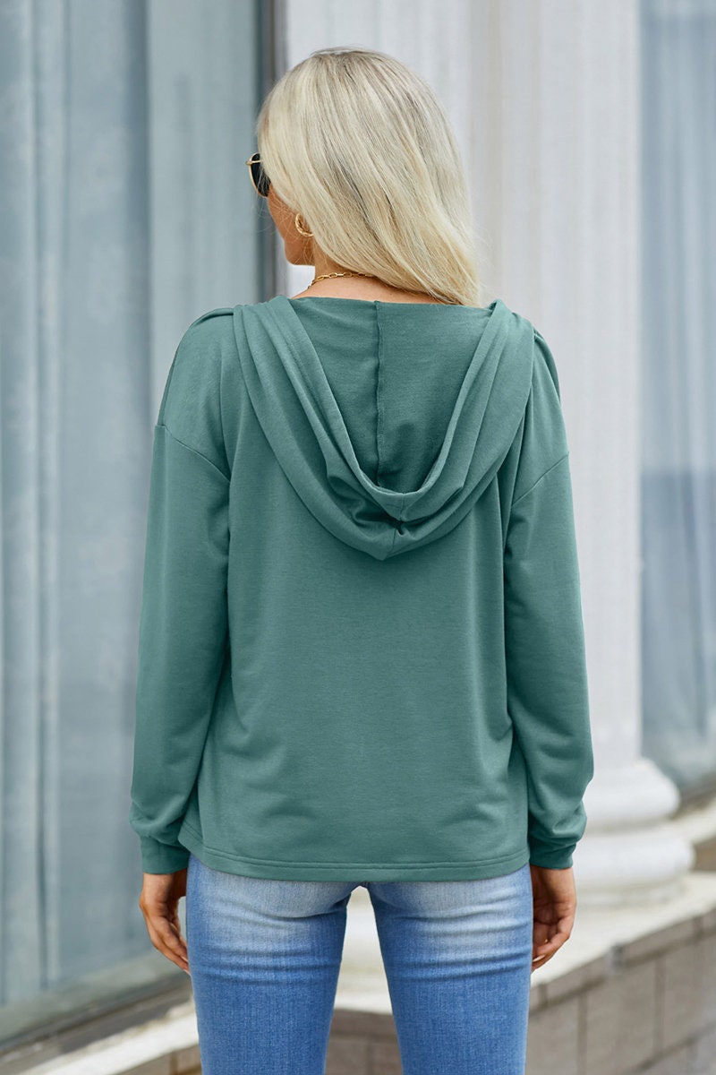 Delicate Lace V-Neck Hoodie