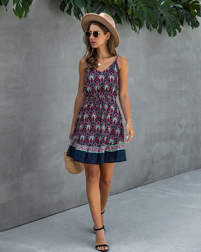 Floral Elegance V-Neck Dress