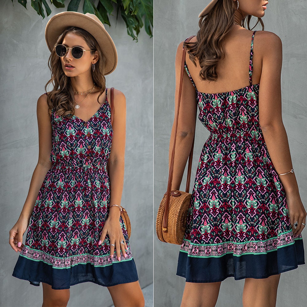 Floral Elegance V-Neck Dress