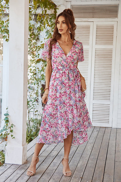 Floral Dream V-Neck Midi Dress