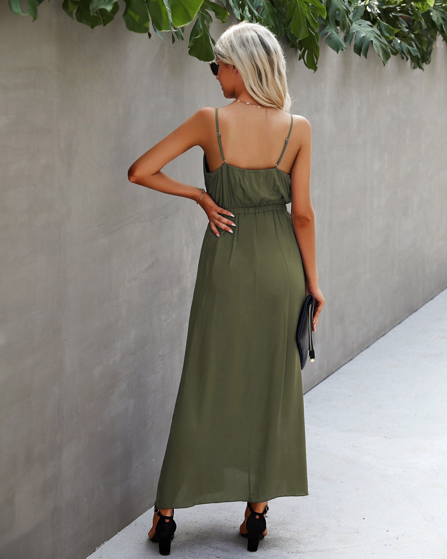 Elegant V-Neck Ruffle Maxi Dress