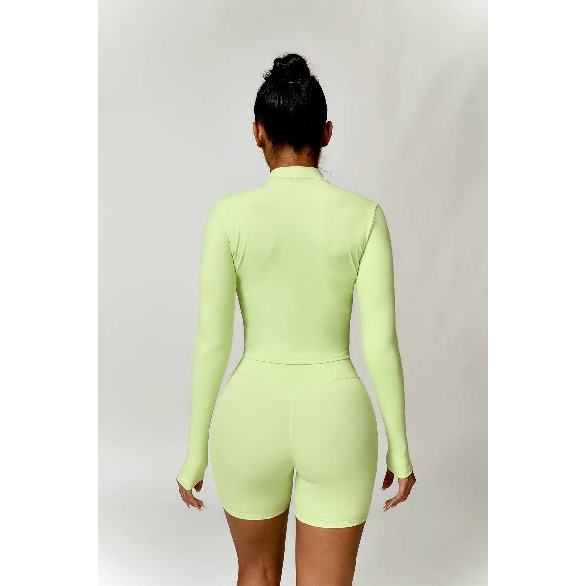 One Pieces Nude Yoga Zipper High Waist Sport Top