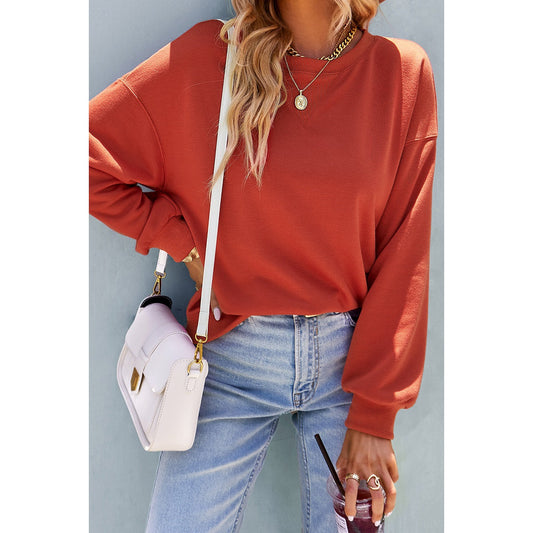 Comfy Chic Crewneck Shirt | Casual Woven Top - Women's | 2024, Clearance, long sleeve top, Top, tops | Elings