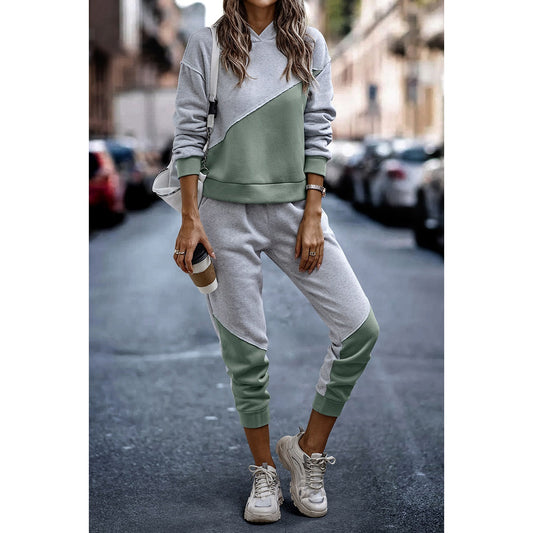 Color Block Pocket Sport Hoodie Sets | Top & Pant Set (NOT Loungewear) - Women's | 2024, Color Block, Hoodie, Sets, Sport | Elings