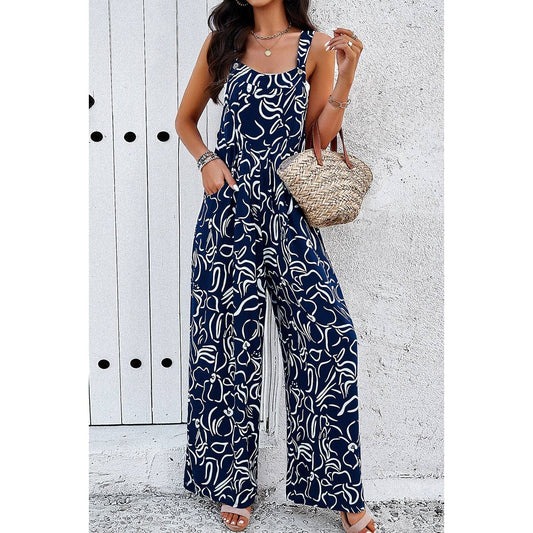 Sleeveless Button Wide Leg Pockets Jumpsuit | Jumpsuits & Rompers- Women's | F, FEB 2024, jumpsuit, Jumpsuit and Romper, new arrival | Elings