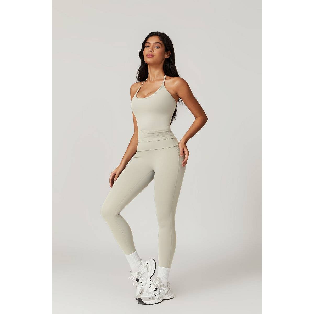 Solid Yoga Gym Fit High Ecastic Legging