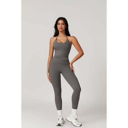 Solid Yoga Gym Fit High Ecastic Legging