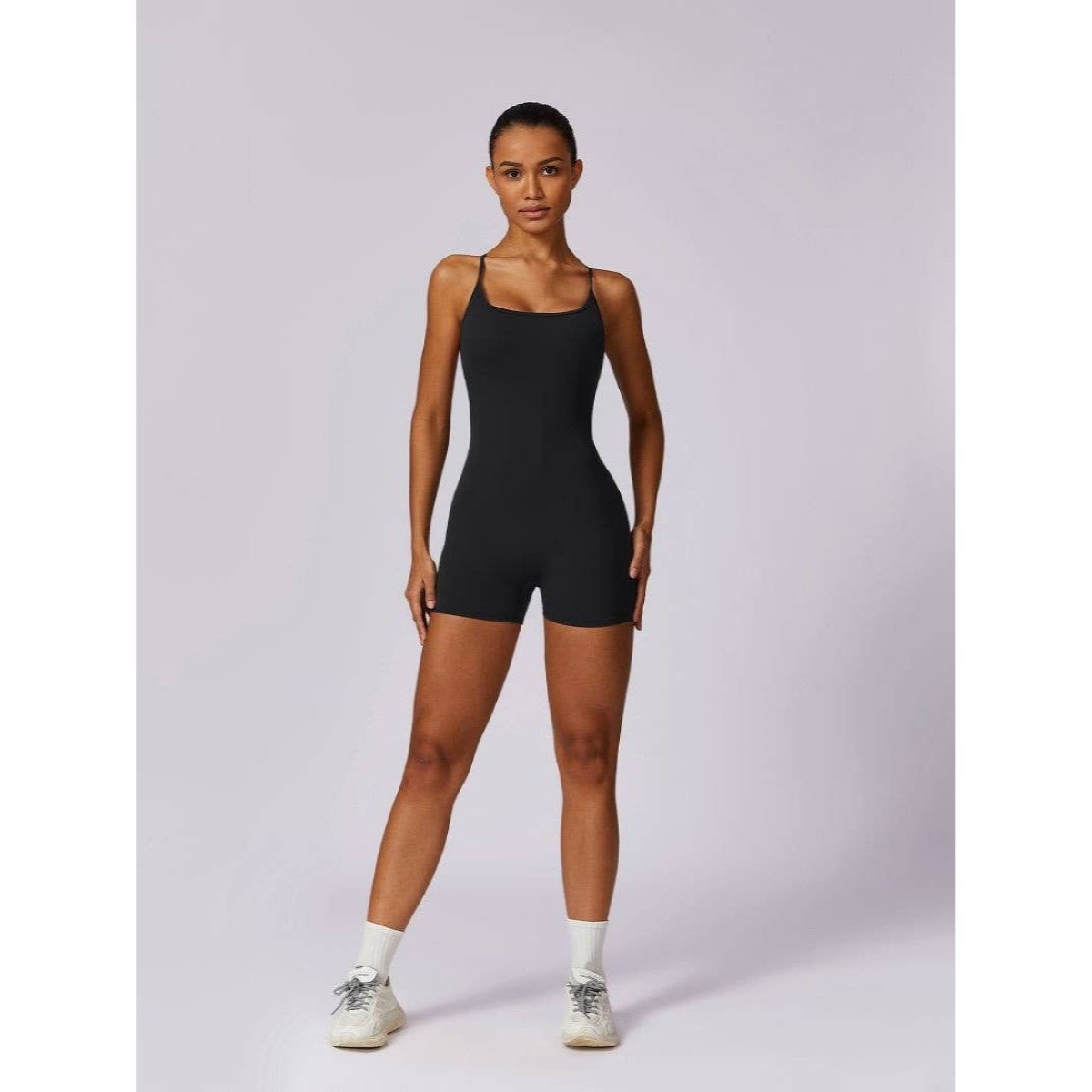 Square Neck Bodysuit Cross Back Straps Yoga Romper | Jumpsuit - Women's | eb bottoms, F, Jumpsuit and Romper, new arrival | MVT Fashion